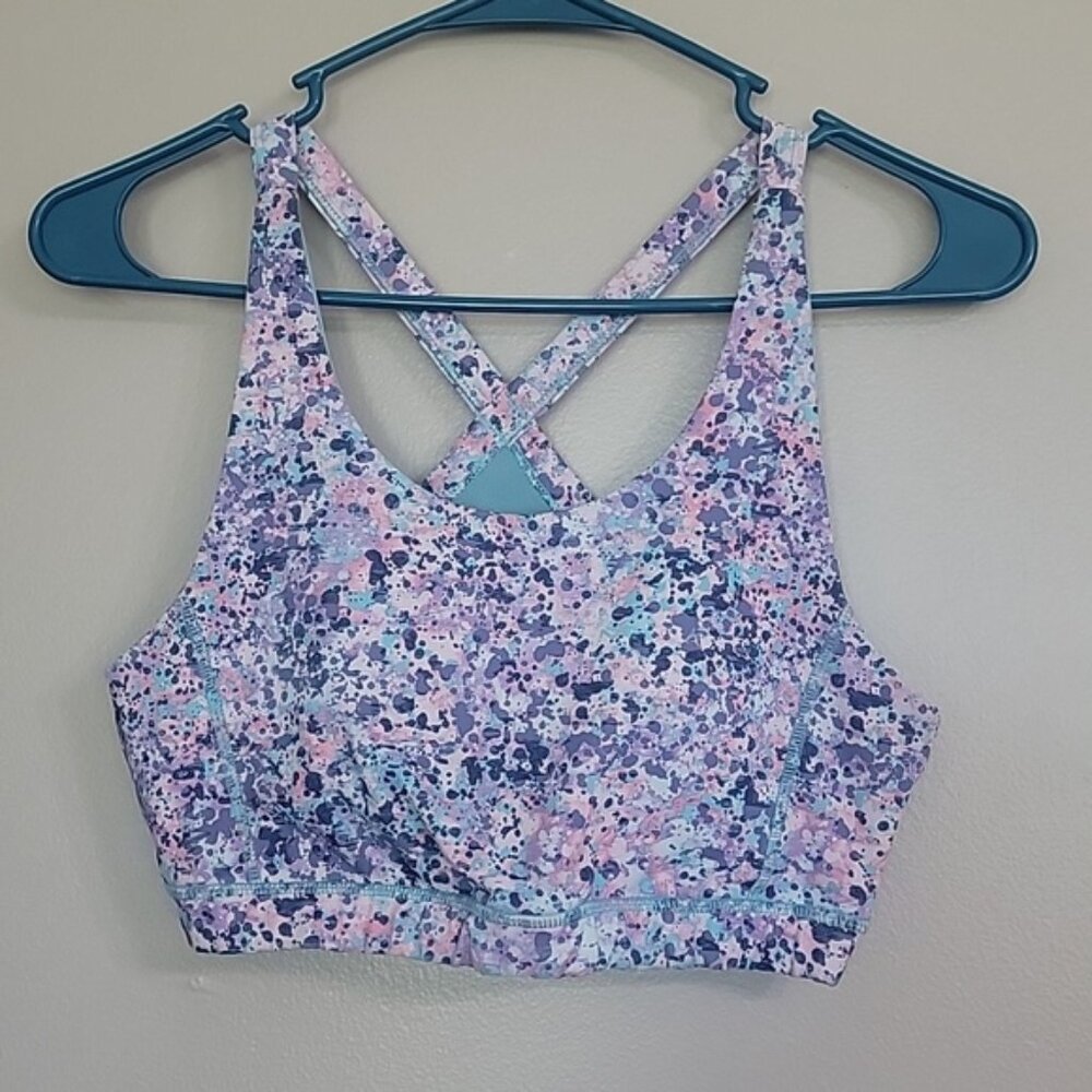 (2/$15) Layer8 Girl's Green Pink Purple Sports Bra Size XL